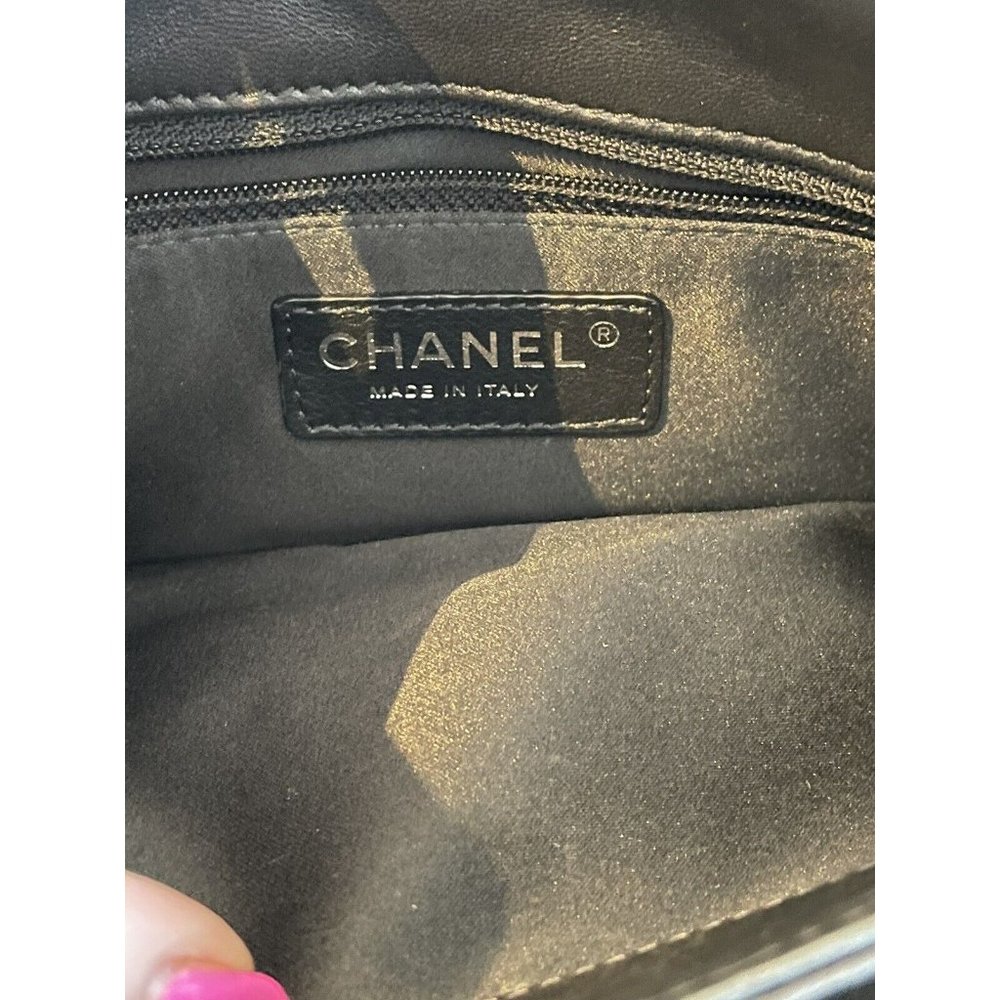 Authentic Chanel Black Quilted Lambskin Leather 3 Accordion Flap Bag - Picture 5 of 11